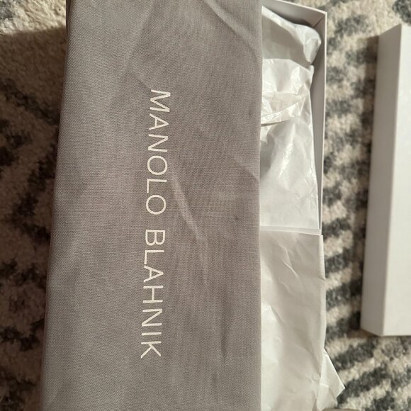 manolo blahnik black and purple leather sling backs sz 39 - Picture 4 of 9